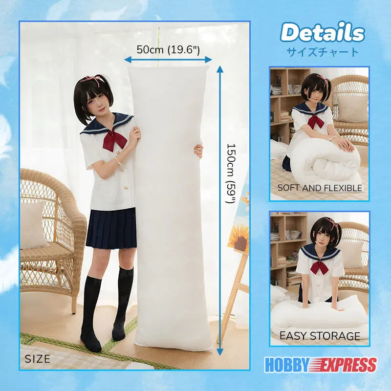 Never spend empty nights again: hug your Dakimakura Pillow and sleep peacefully!