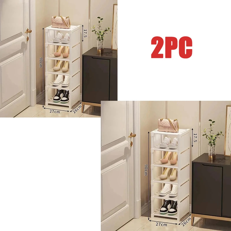 Multiple Layers Shoe Organizer Shoe Rack Organizer Space Saving Rack For Wall Corner Stackable Shelf Adjustable Saving Cabinet