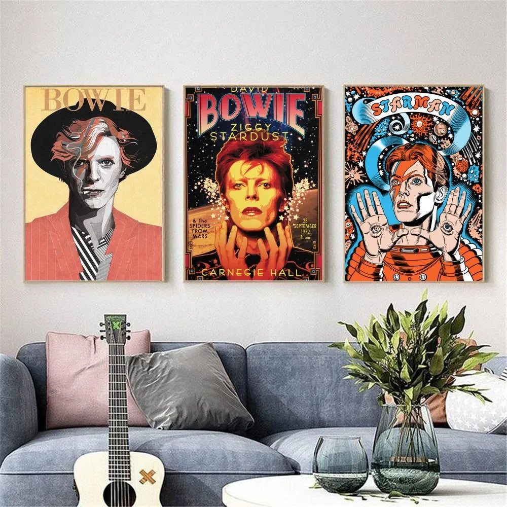 British Rock Singer David B-Bowie Poster HD art sticky wall waterproof home living room bedroom bar aesthetic decoration