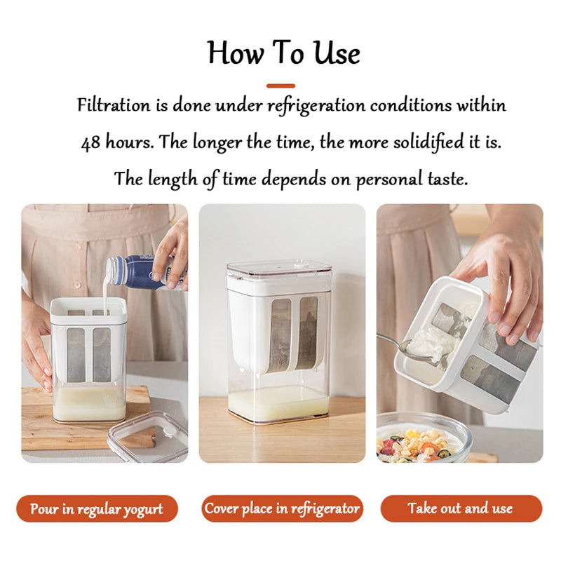 Greek Yogurt Maker Yogurt Filter Stainless Steel Strainer Whey Separation Tools Cheese Moisture Seperator Kitchen Accessories