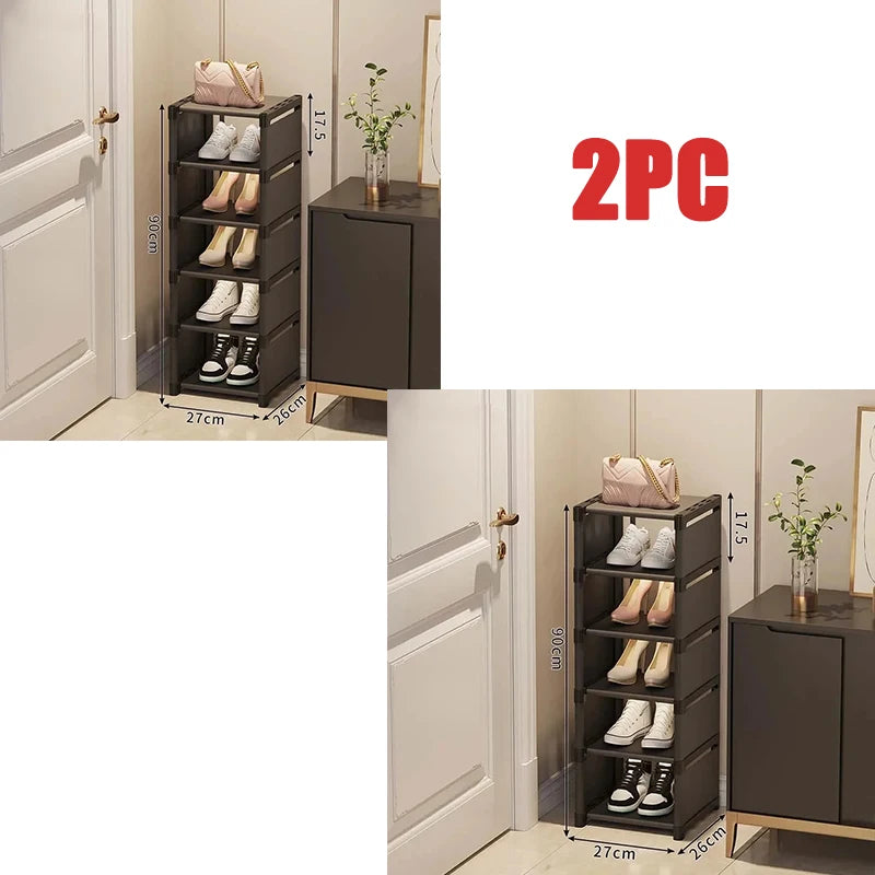 Multiple Layers Shoe Organizer Shoe Rack Organizer Space Saving Rack For Wall Corner Stackable Shelf Adjustable Saving Cabinet