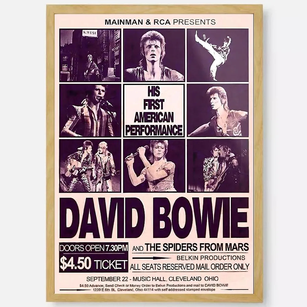 British Rock Singer David B-Bowie Poster HD art sticky wall waterproof home living room bedroom bar aesthetic decoration