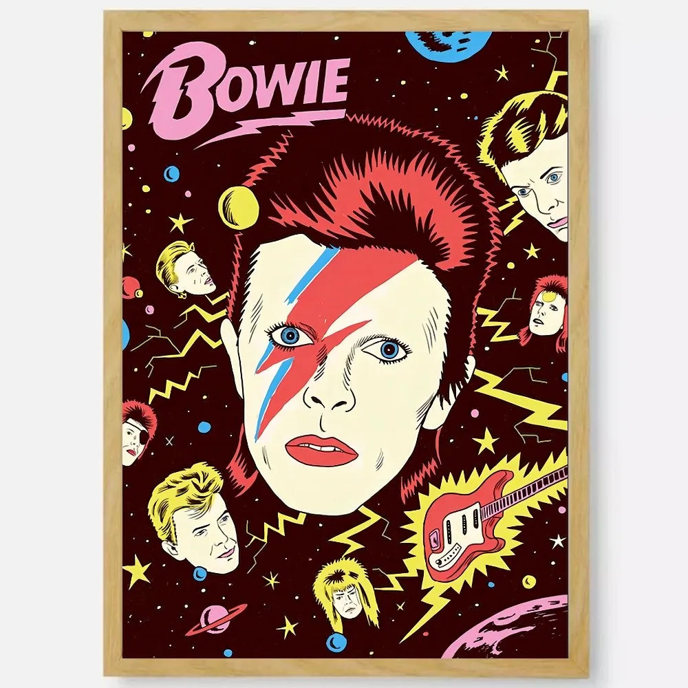 British Rock Singer David B-Bowie Poster HD art sticky wall waterproof home living room bedroom bar aesthetic decoration