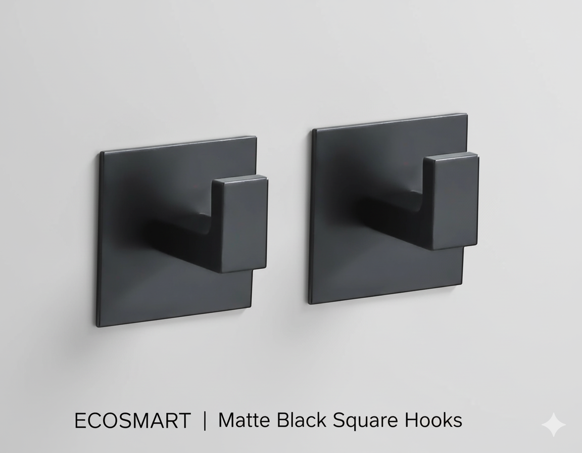 1-4Pcs Strong Adhesive Wall Hook Sticker Hanging Coat Rack Clothes Hanger Shower Robe 3M Hook Kitchen Bathroom Towel hooks Black