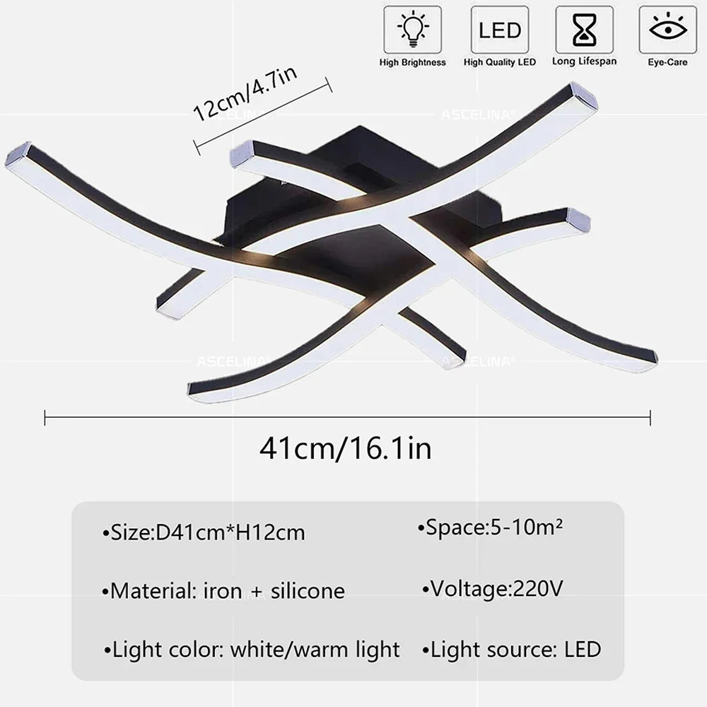 Modern LED Wave Ceiling Light