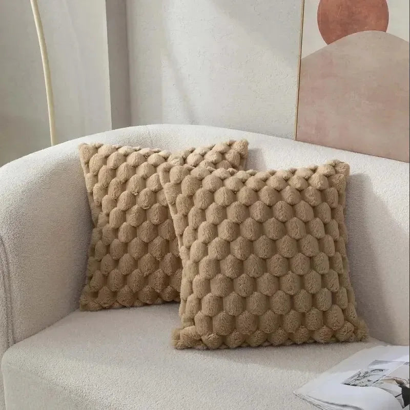 1pcs Pineapple Grid Turtle Pattern Cushion Cover 3D Soft Plush Throw Pillowcase Living Room Sofa Bedroom Home Room Decor