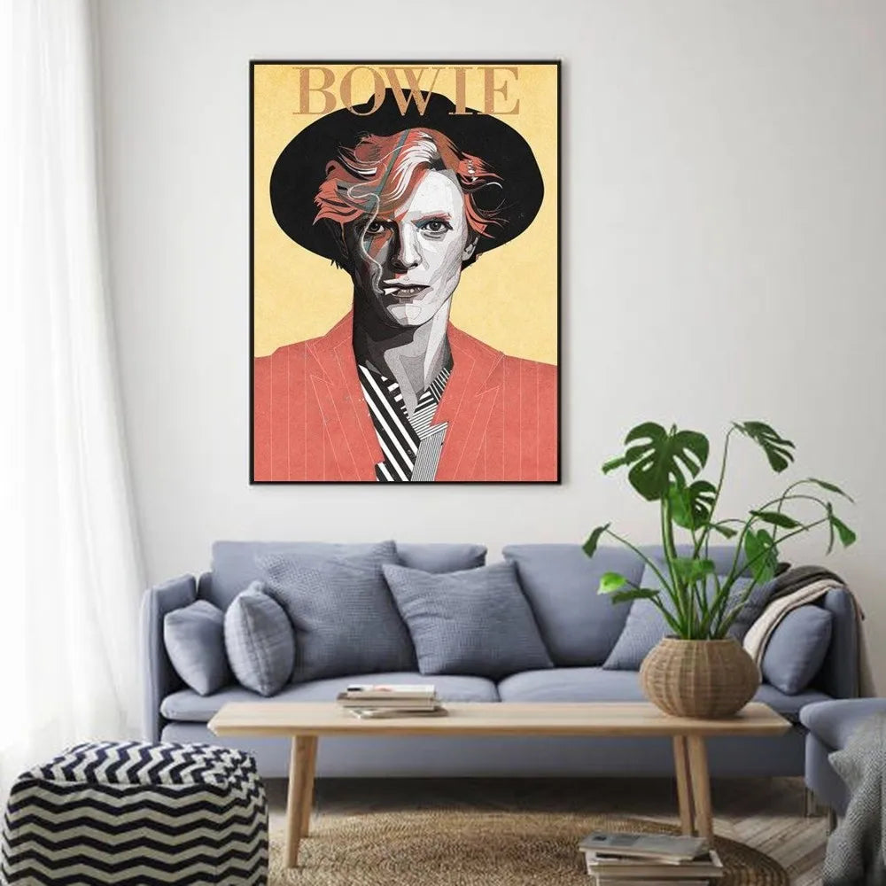 British Rock Singer David B-Bowie Poster HD art sticky wall waterproof home living room bedroom bar aesthetic decoration